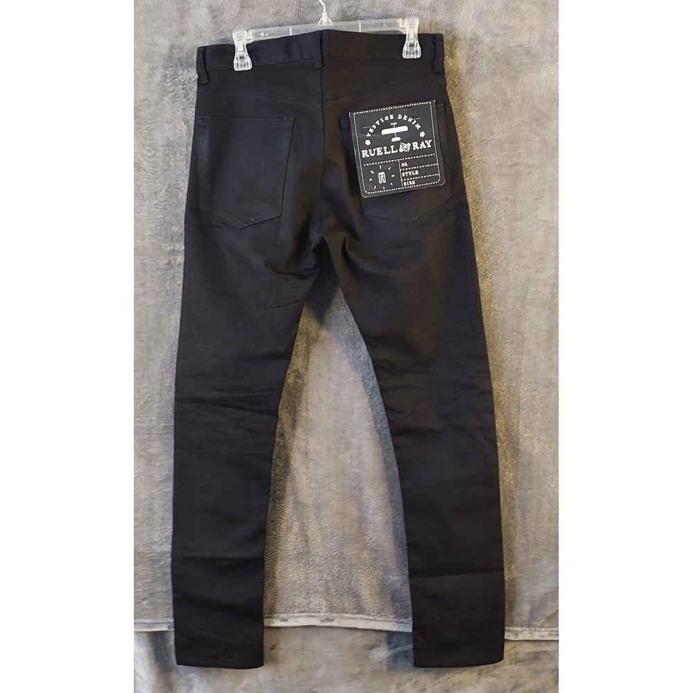 NOS Deadstock Ruell & Ray Men Black Jeans 32 X 34" Denim Button Fly Handmade USA - Picture 4 of 15
